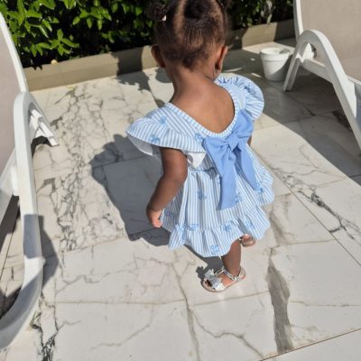 Blue Bow Dress with Bag1